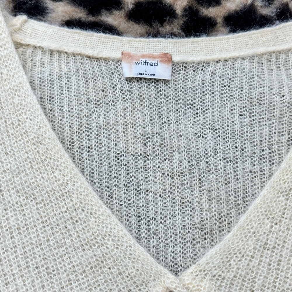 Aritiza Wilfred Cream Wool Cardigan - Picture 3 of 4